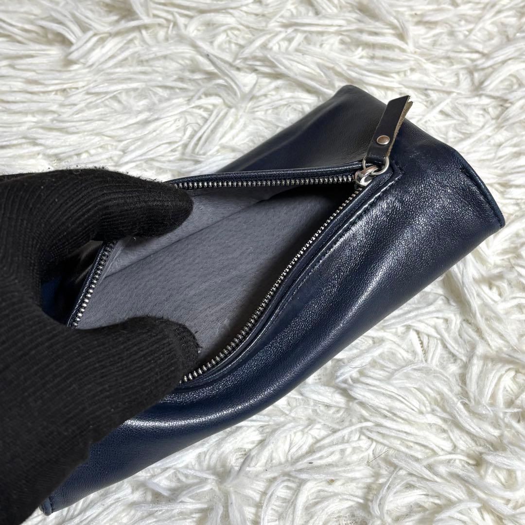 PORTER CRUST クラスト フラップ長財布 本革 ネイビー シープスキン