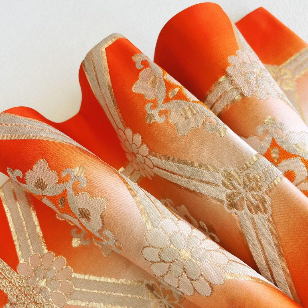 フルセット 七五三 7歳女の子 長着＆長襦袢＆帯＆小物　黄緑　絞り柄　組紐　花