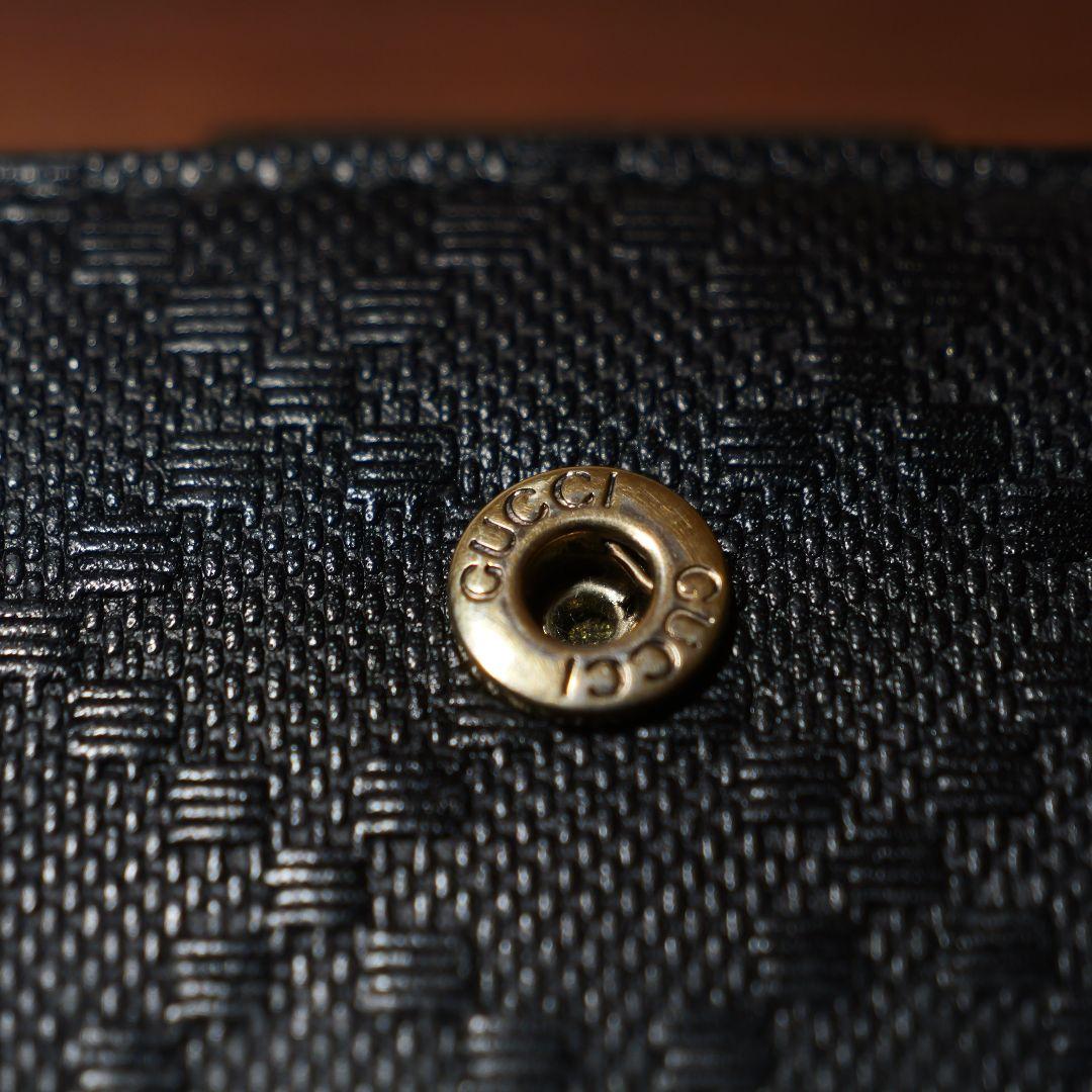 GUCCI ブラックレザー 三つ折り財布 箱、保存袋他付き