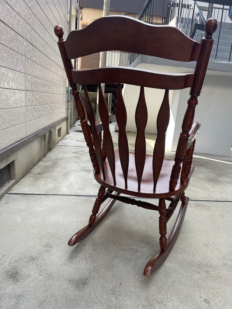 【YOBO】木製ロッキングチェア　ブラウン　アンティーク　不二貿易　美品