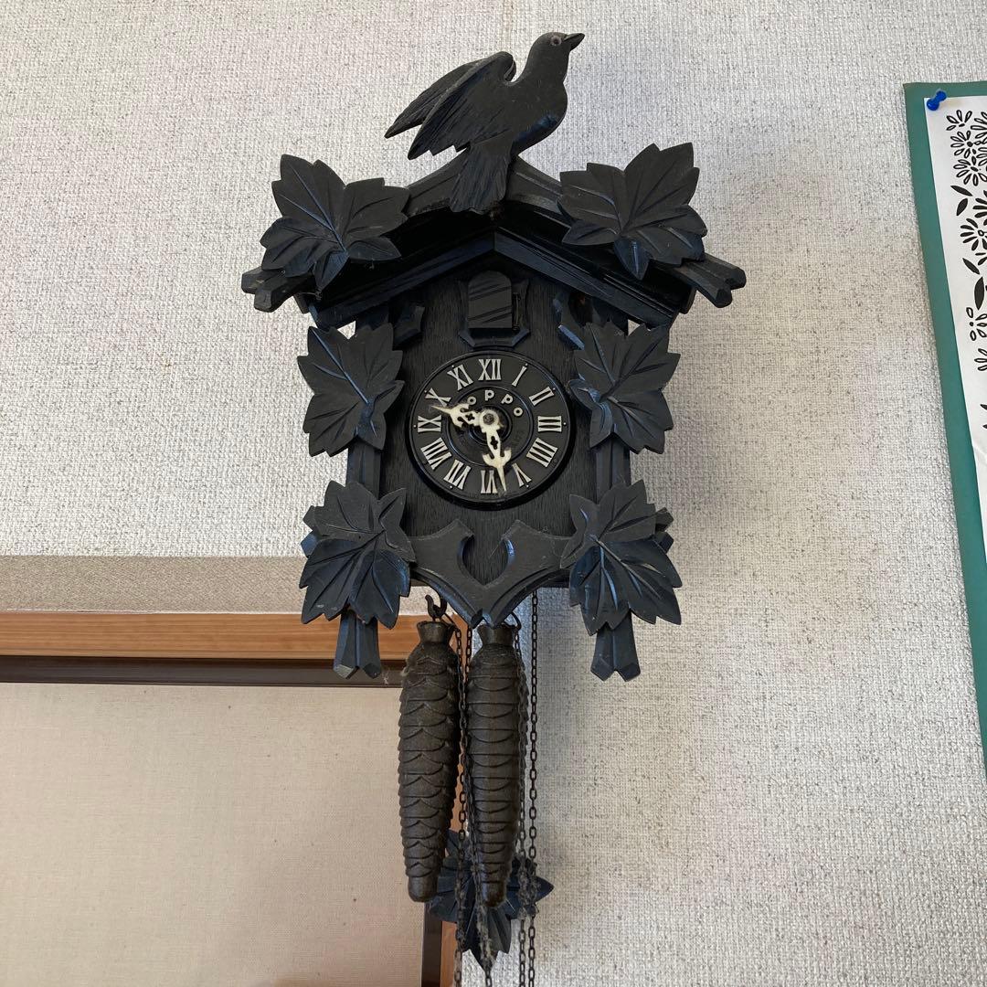 鳩時計　黒　昭和レトロ　POPPO