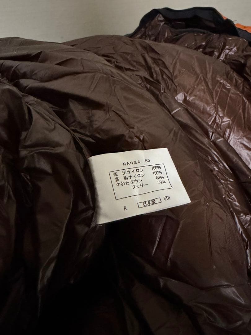 NANGA　シュラフ　クロスオレンジ限定生産800STD レギュラー