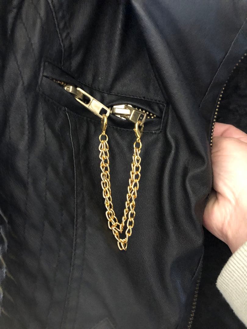 ★d.i.a. 新品 ライダースジャケット スカル　平成ギャル★黒