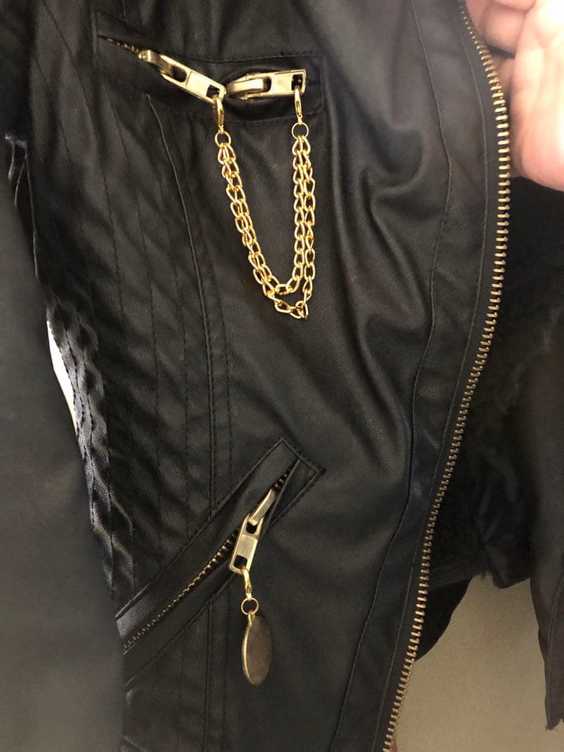 ★d.i.a. 新品 ライダースジャケット スカル　平成ギャル★黒