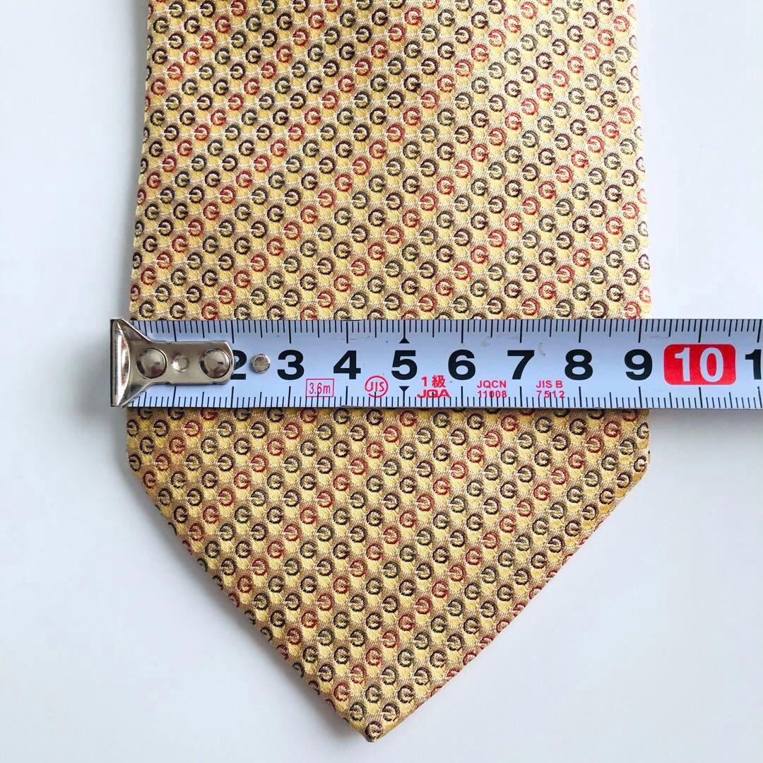 GUCCI ネクタイ 紋章柄 イエロー