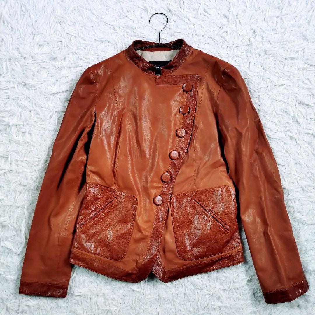 [iku0666]エンポリオアルマーニ　ラムレザージャケット　バンドカラー