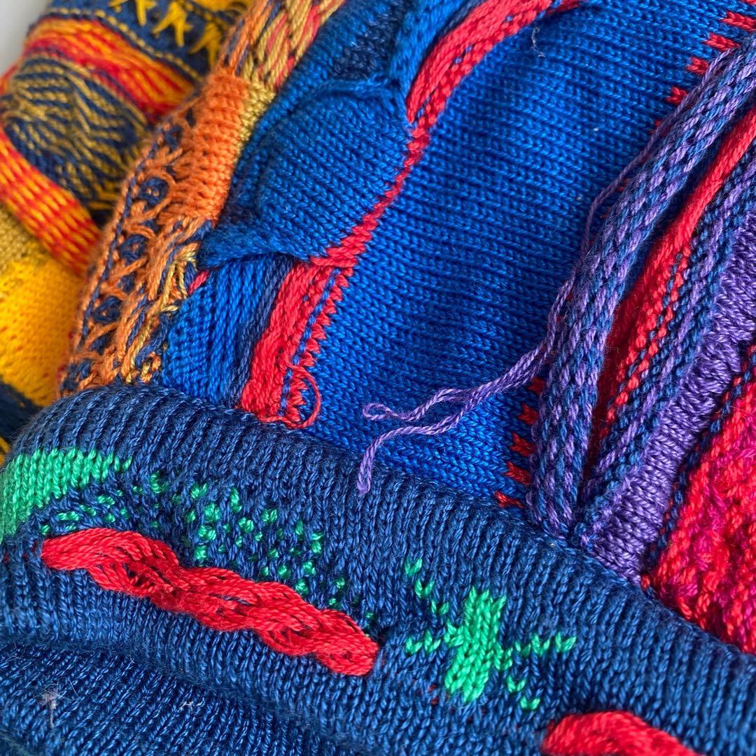 オーストラリア製　Coogi クージー　総柄　カーディガン　奇抜　メンズSS