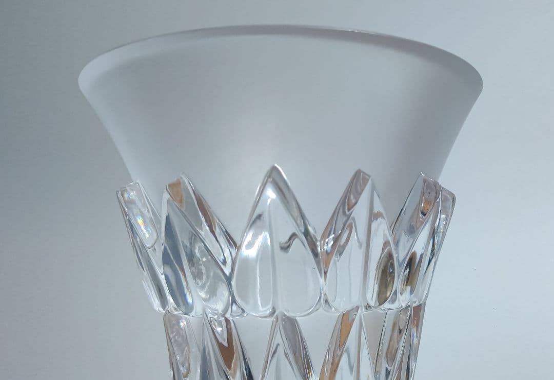 フランス製 LALIQUE ラリック フイユ 葉 花瓶 フラワーベース 欠け有
