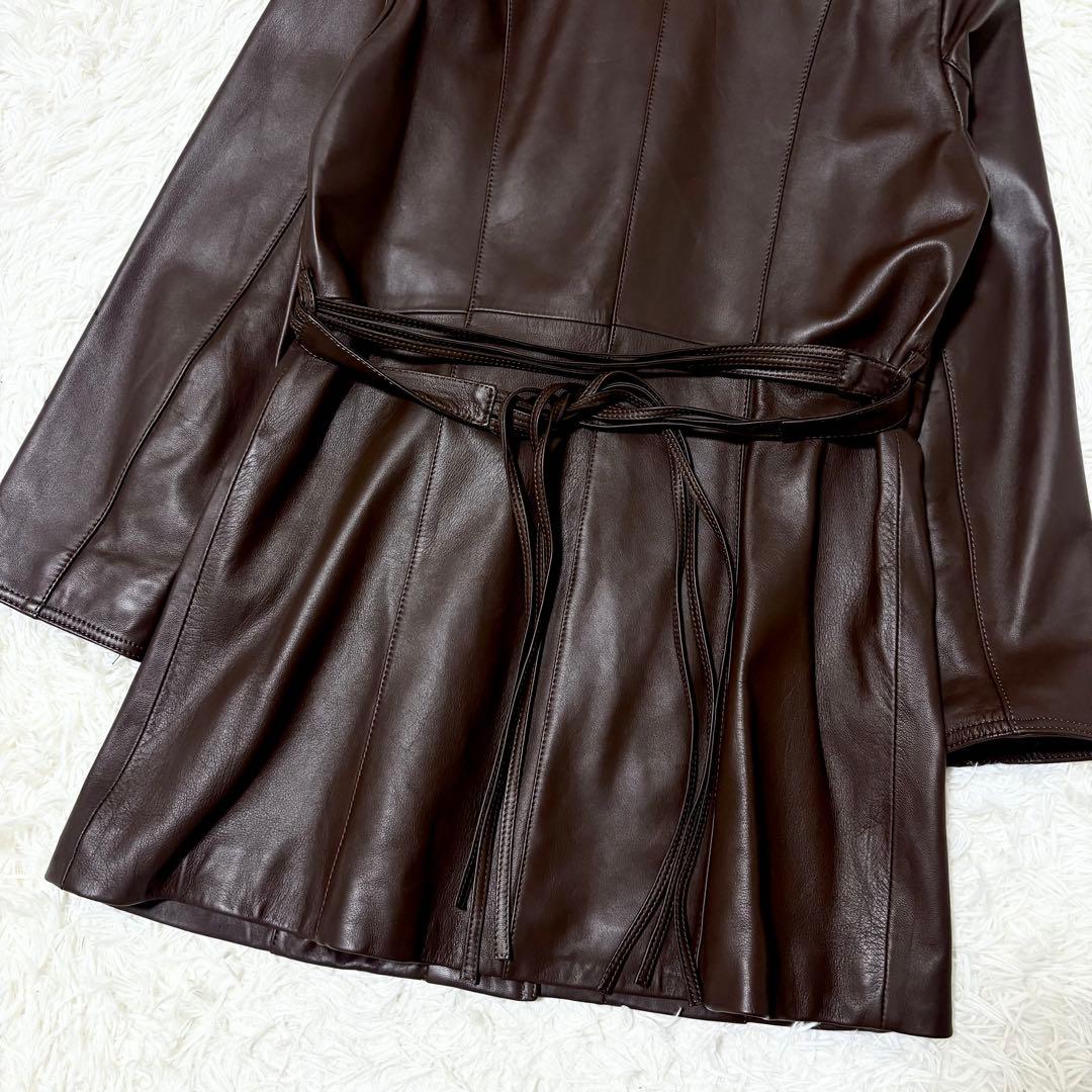 【美品】BALNAIN バルマン　ラムレザー　コート　テーラード　ベルト付　9号