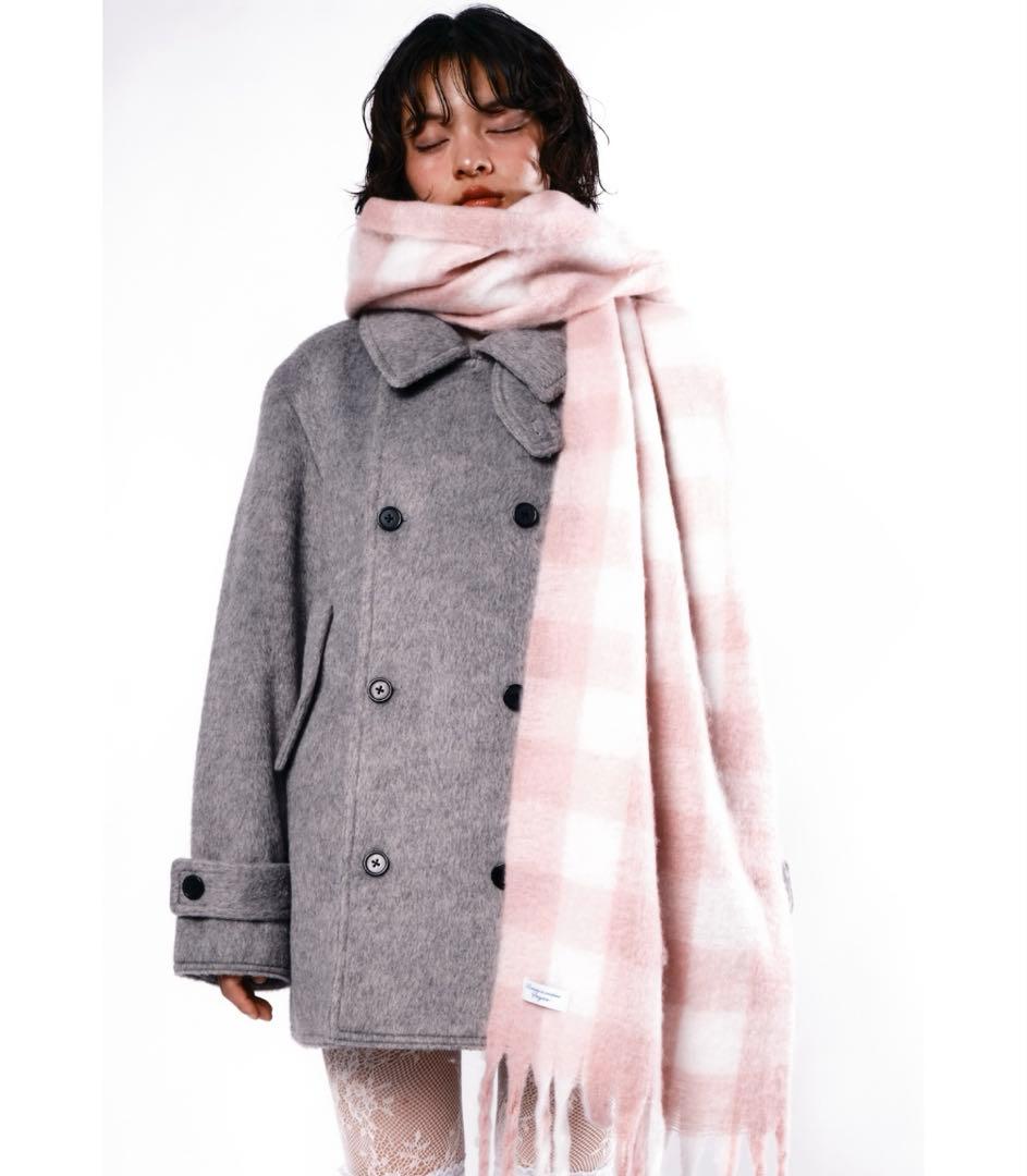 ダブルブレストコートsmyeon スミョン　ミドルシャギーコート