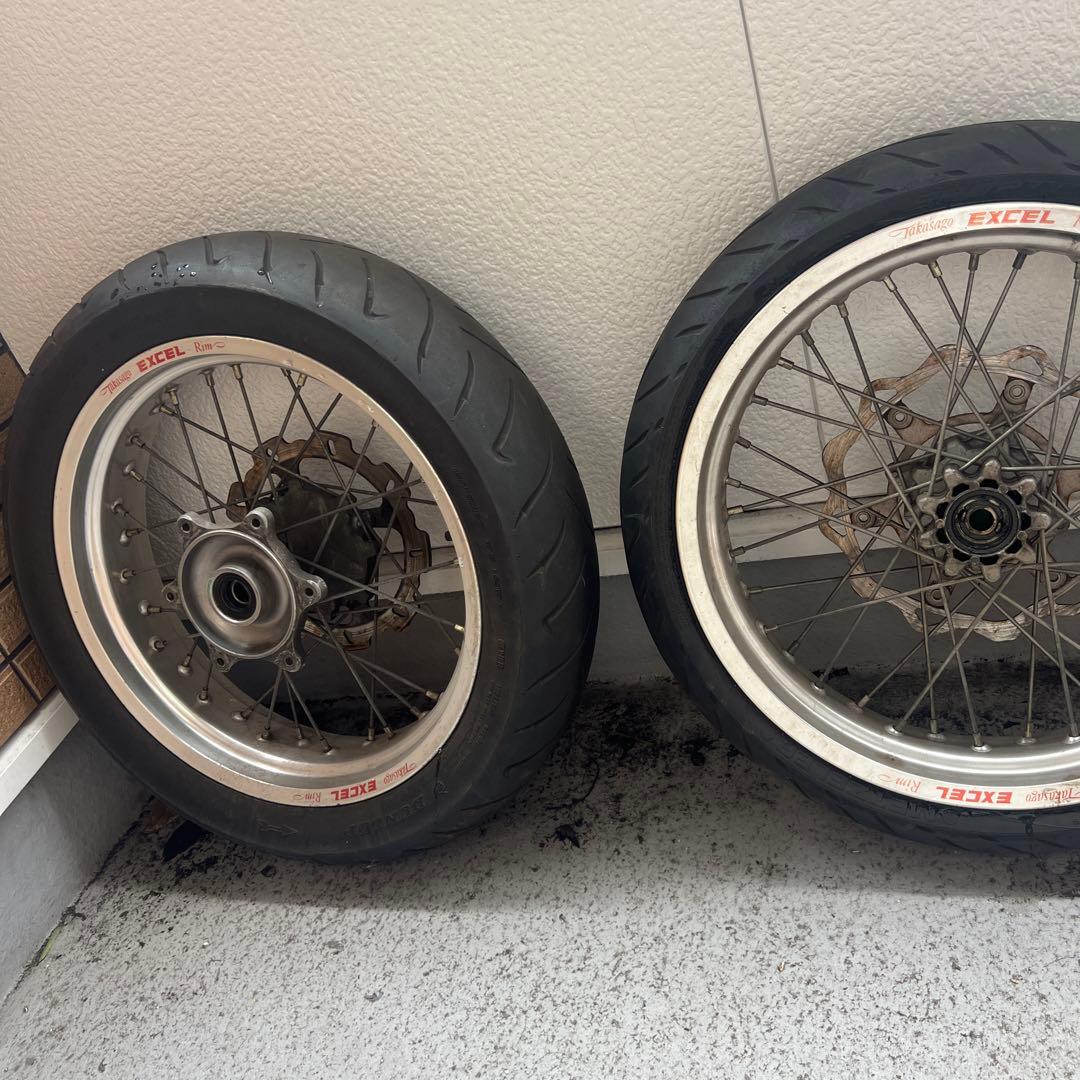 XR650R エクセルホイール 前後セット ブレーキキャリパーブラケット付き