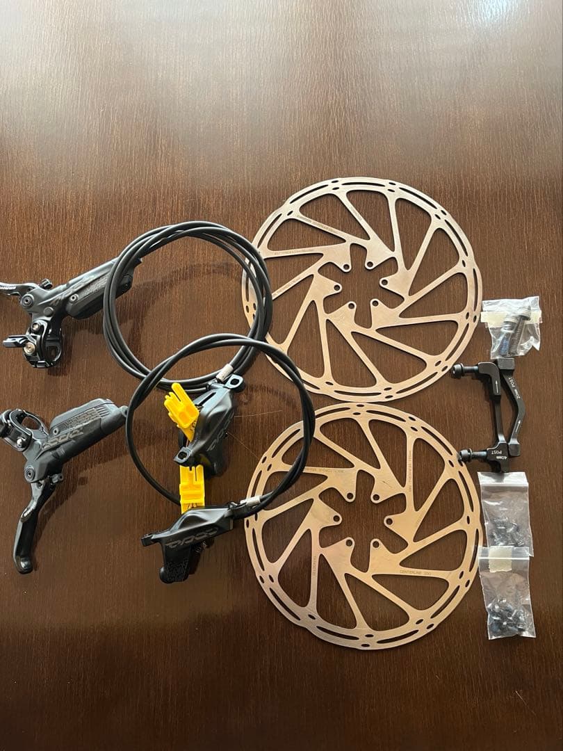 新品SRAM code R MTB ブレーキ前後セット　ローター前後台座小物付き