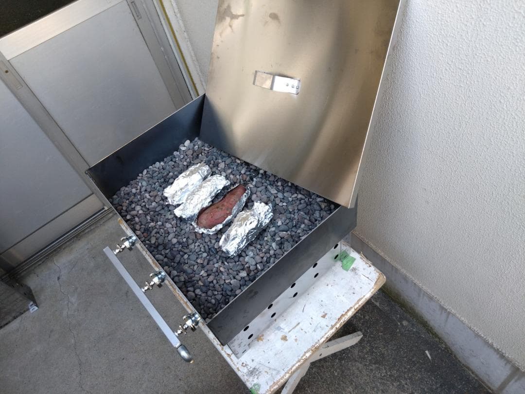 焼き芋機器　LPガスコンロ　さつまいも　鉄製釜　副業　屋台　イベント　学園文化祭