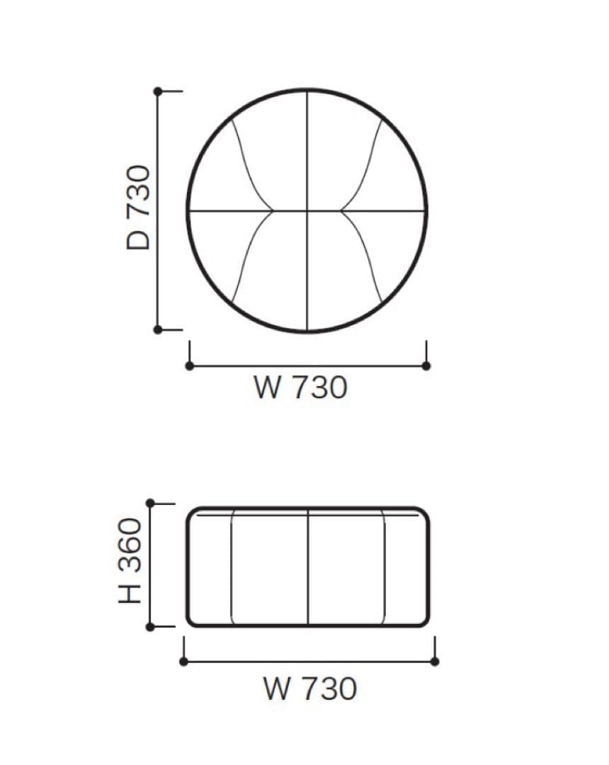 ligne roset グレーオットマン