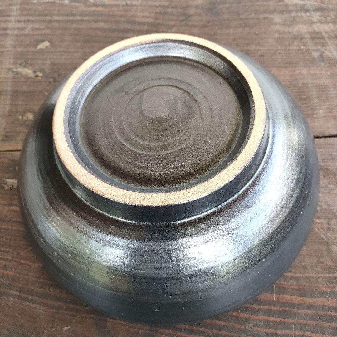 【希少】工房十鶴 24cm 8寸鉢 高さ8cm 重さ1kg 柄溝耕介やちむん沖縄