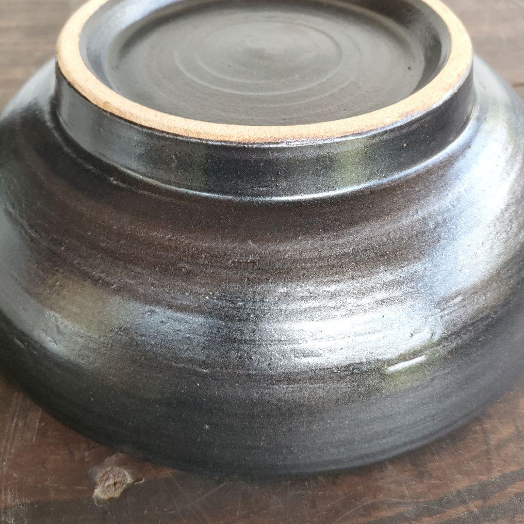 【希少】工房十鶴 24cm 8寸鉢 高さ8cm 重さ1kg 柄溝耕介やちむん沖縄