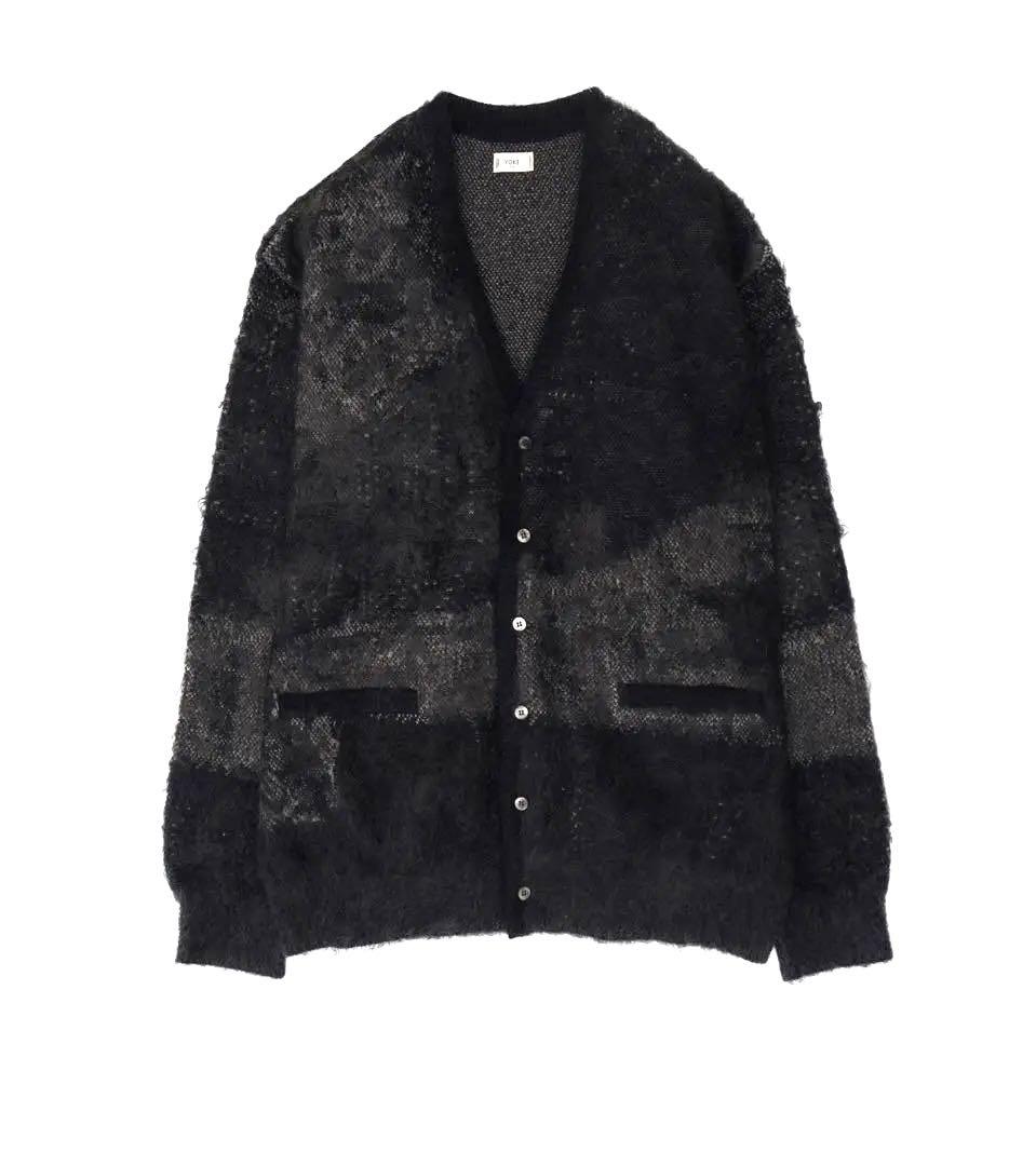 トップス YOKE Abstract Jaquard Mohair Cardigan