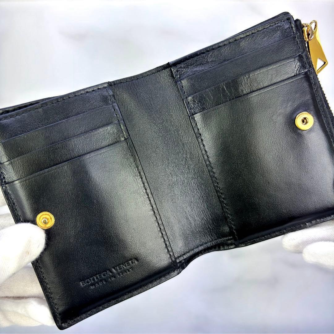 【極美品✨】BOTTEGA VENETA　コンパクト財布　2つ折り　カセット