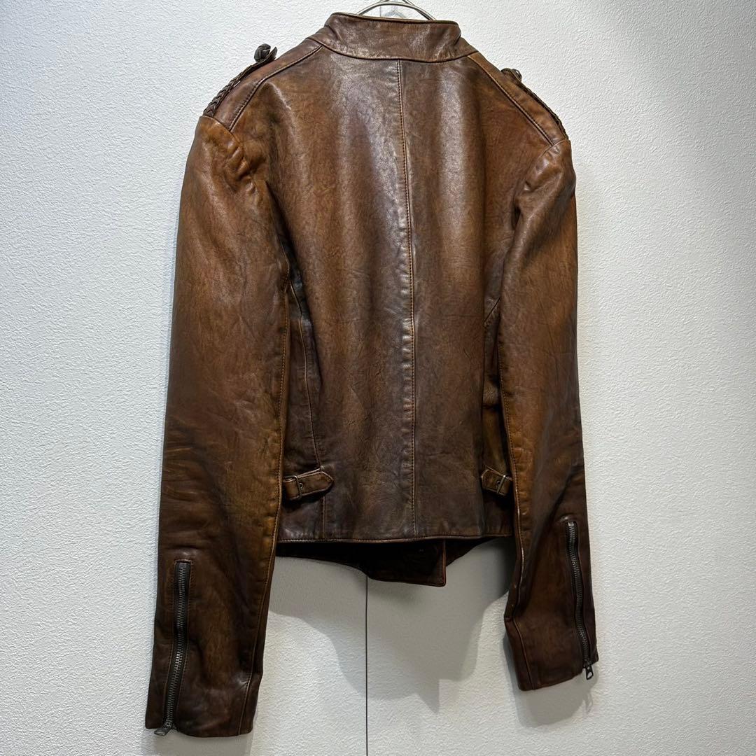 希少 RRL 上質 くるみ アビエーターレザー ダブルライダースジャケット 1