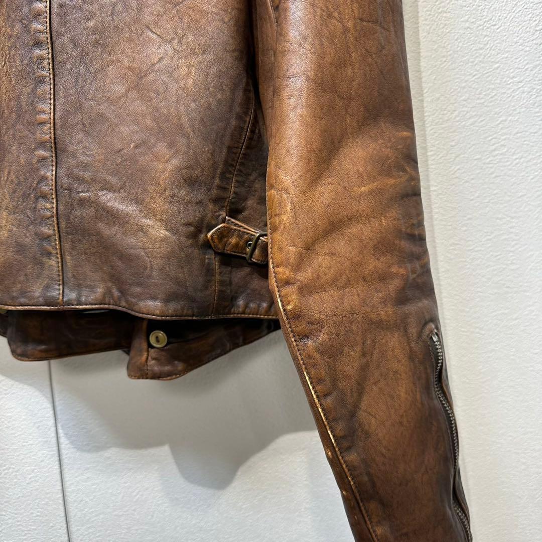 希少 RRL 上質 くるみ アビエーターレザー ダブルライダースジャケット 1