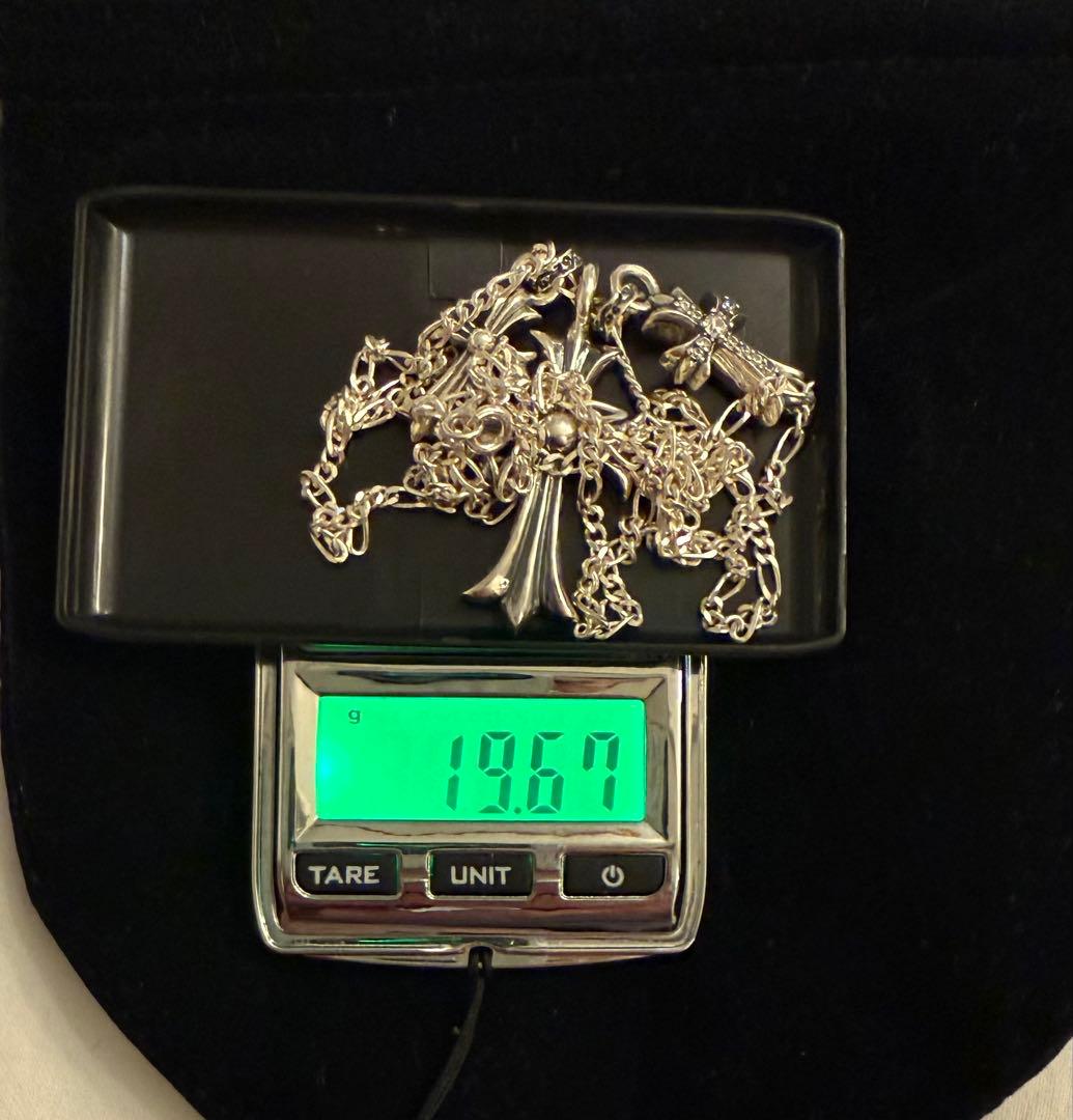 シルバー925クロスモチーフ フィガロネックレス 60cm 19.6g