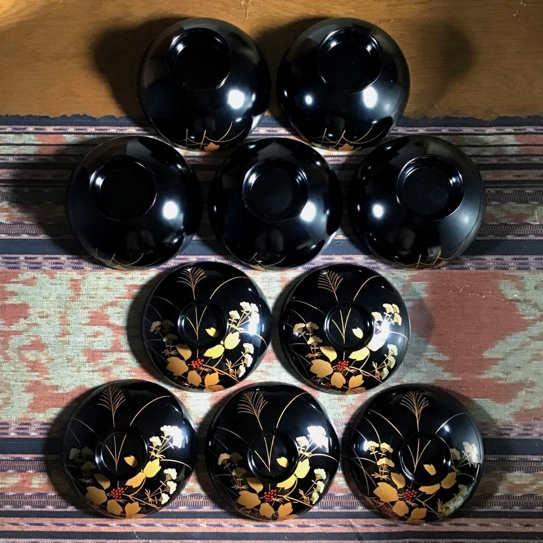 『スタうー特価』　輪島塗　蓋付お椀　5客　大きめ