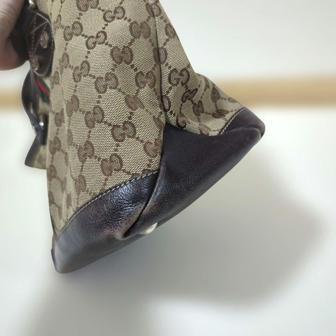 GUCCI グッチ GGキャンバス シェリーライン トートバッグ