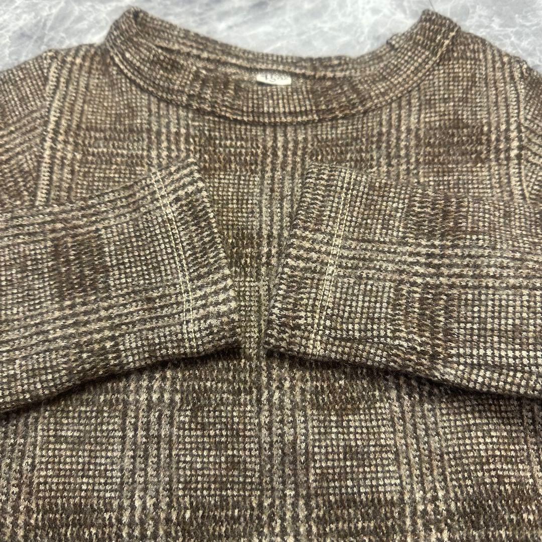 【美品】45R ジャージフラノ　ワンピース　現行　ウール　チェック　厚地