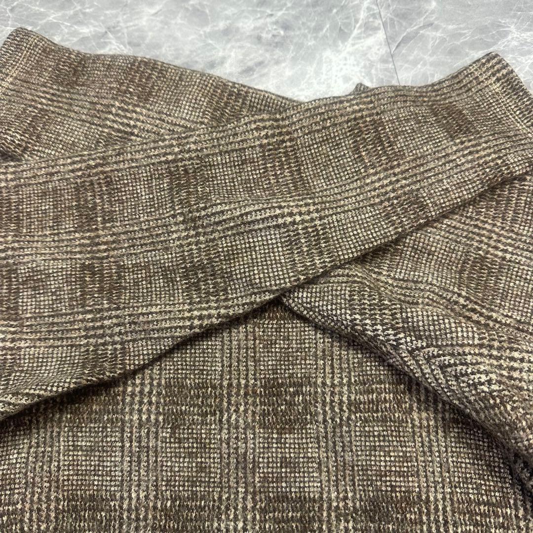 【美品】45R ジャージフラノ　ワンピース　現行　ウール　チェック　厚地