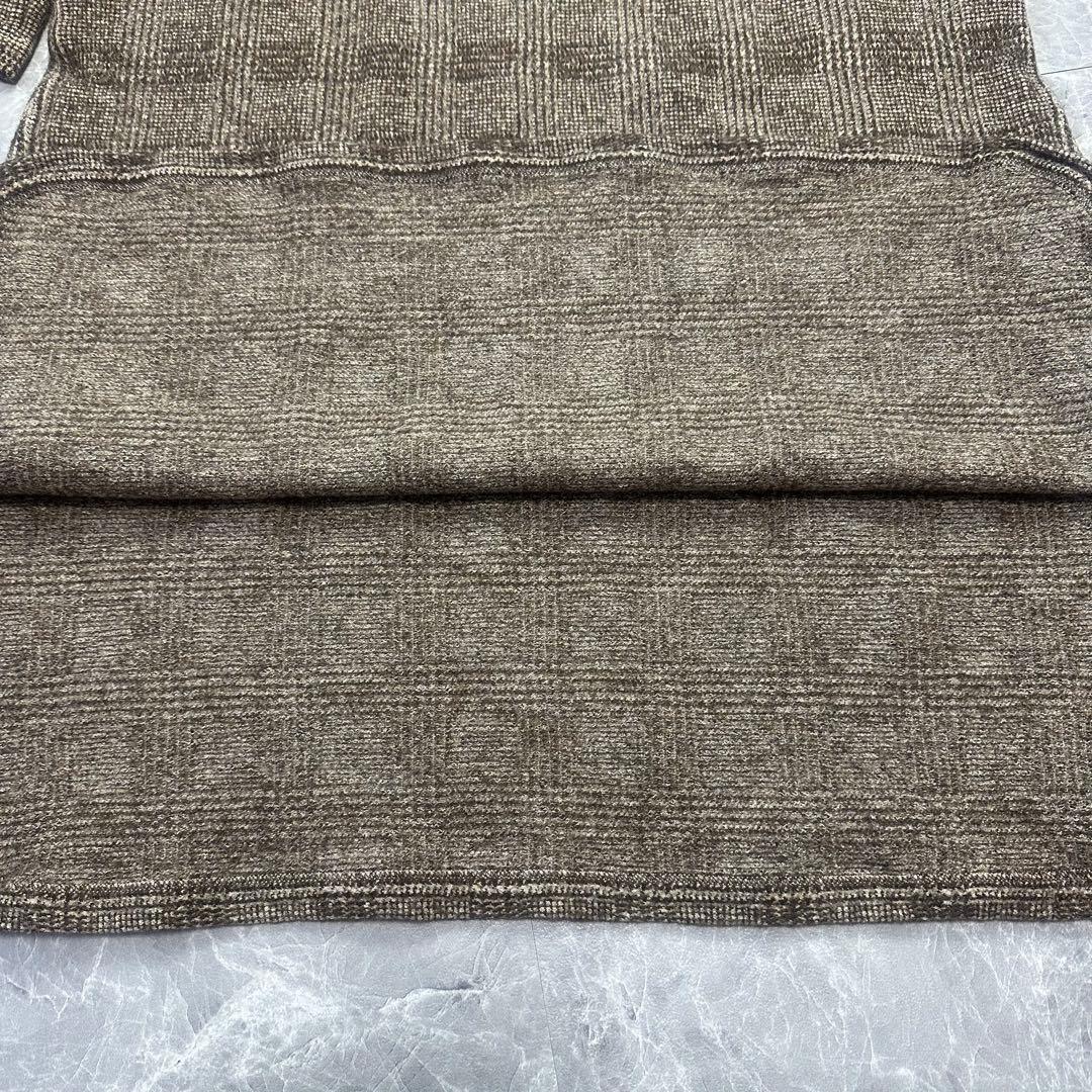 【美品】45R ジャージフラノ　ワンピース　現行　ウール　チェック　厚地