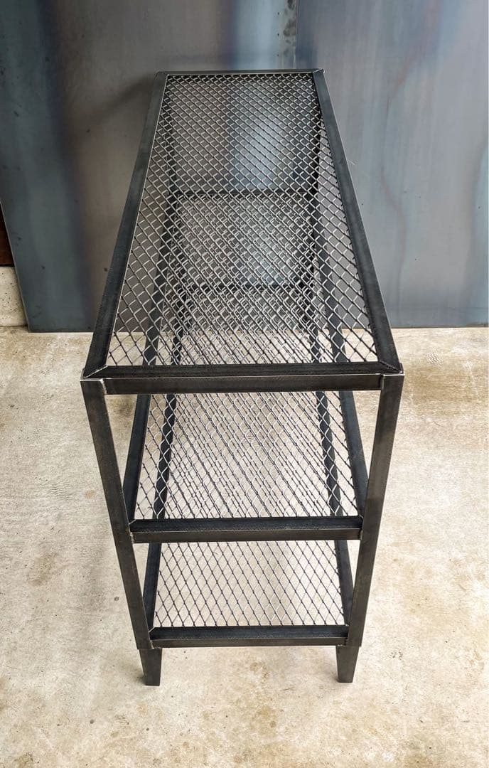 ［幅125㎝］アイアンラック［鉄網］食器棚　洋服棚　植物棚　アイアン家具