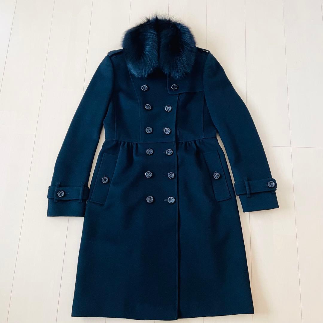 【極美品】Burberry　バーバリー　フォックスファーコート　ブラック38