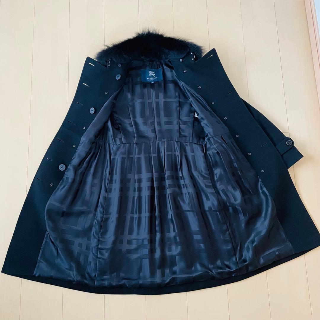【極美品】Burberry　バーバリー　フォックスファーコート　ブラック38