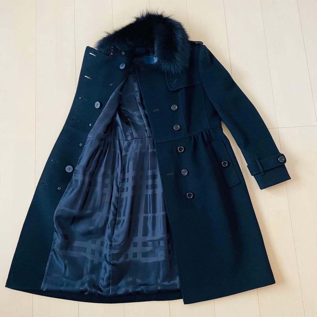 【極美品】Burberry　バーバリー　フォックスファーコート　ブラック38
