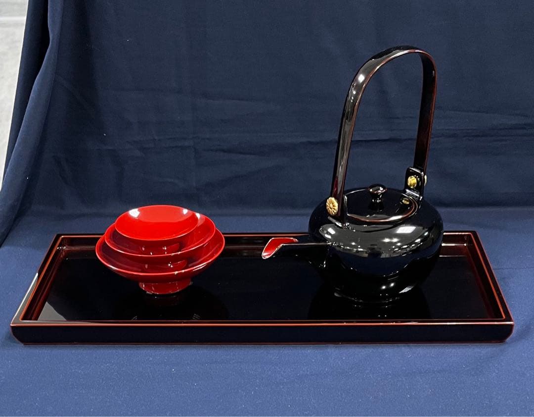 越前漆器■越前塗　屠蘇器　長角尺2　溜★国産★天然木・本漆【新品】