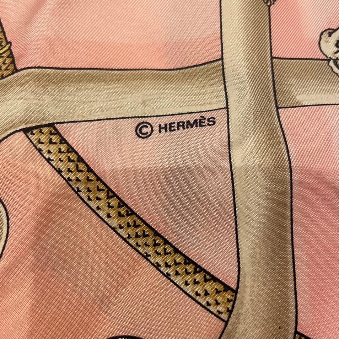 【本日限定特別値下げ】HERMES エルメス　スカーフ　ピンク