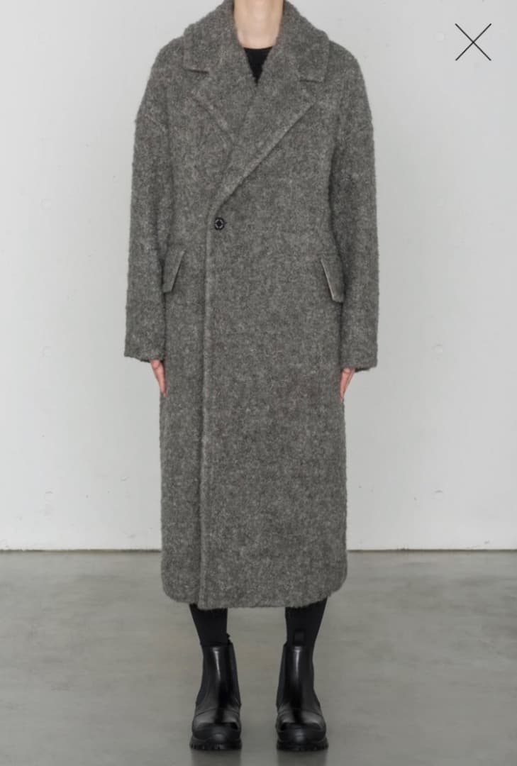 専用★HYKE完売ASTRAKHAN D/B COAT★グレー★サイズ1新品