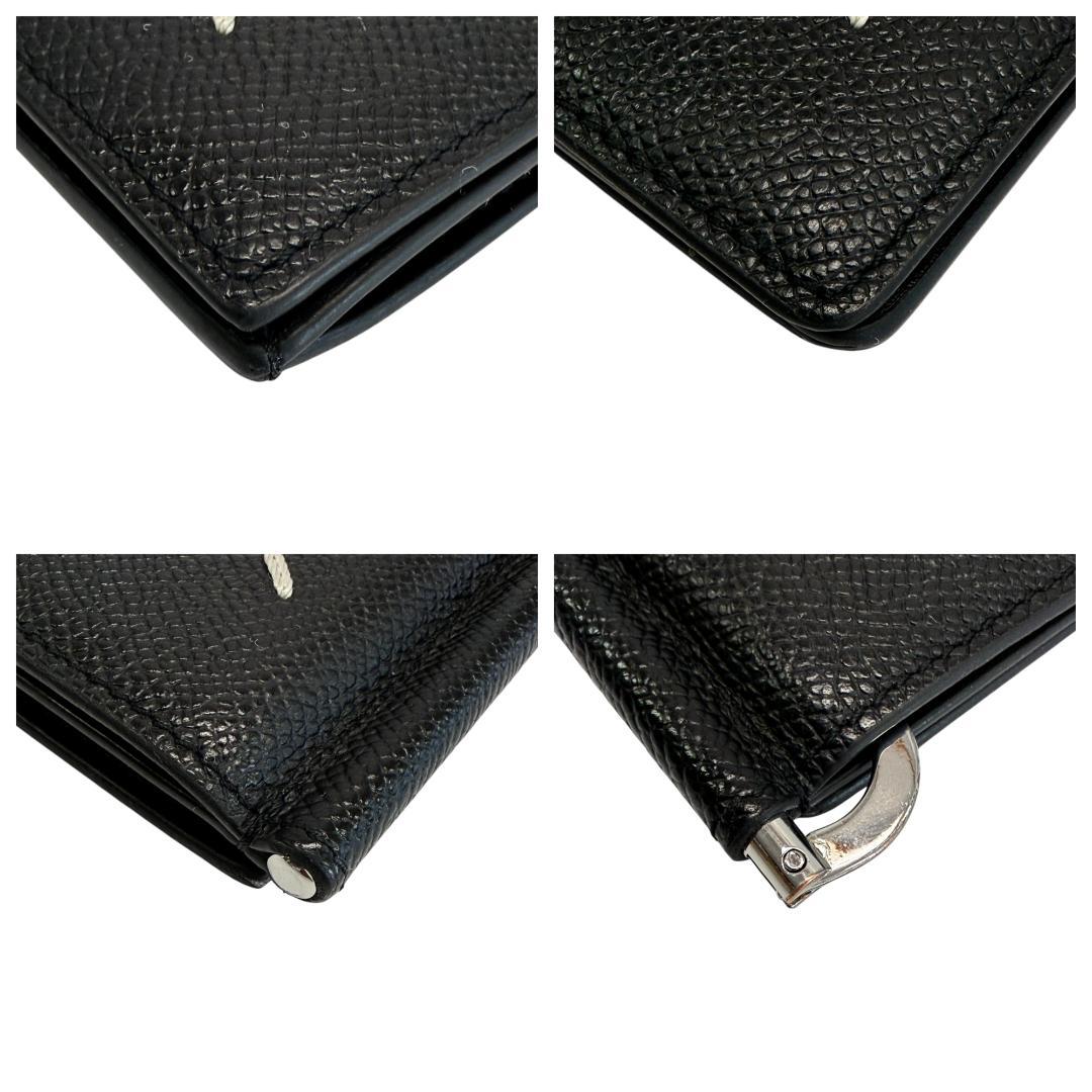 美品　マルジェラ　マネークリップ　4ステッチ　カードケース　ブラック　レザー