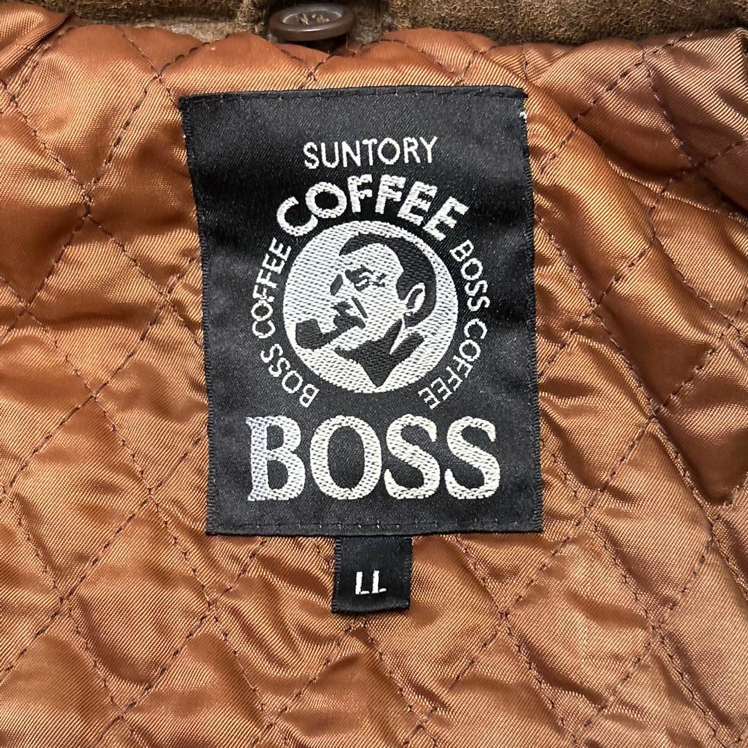 【非売品】初代ボスジャンBOSS本革エンボス加工ロゴ茶sizeLLサントリー