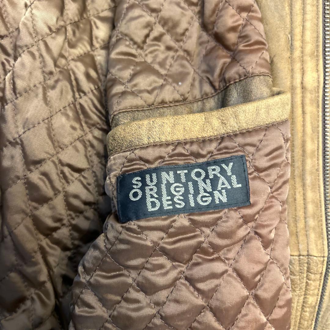 【非売品】初代ボスジャンBOSS本革エンボス加工ロゴ茶sizeLLサントリー