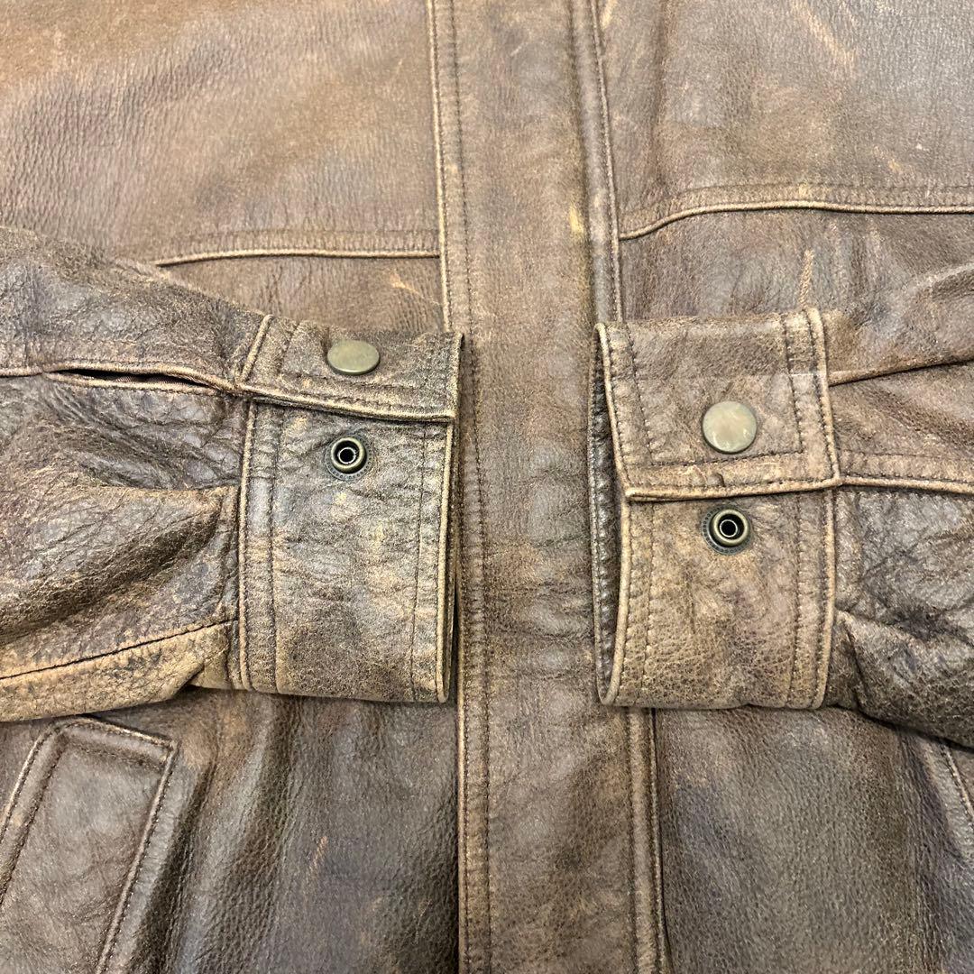 【非売品】初代ボスジャンBOSS本革エンボス加工ロゴ茶sizeLLサントリー