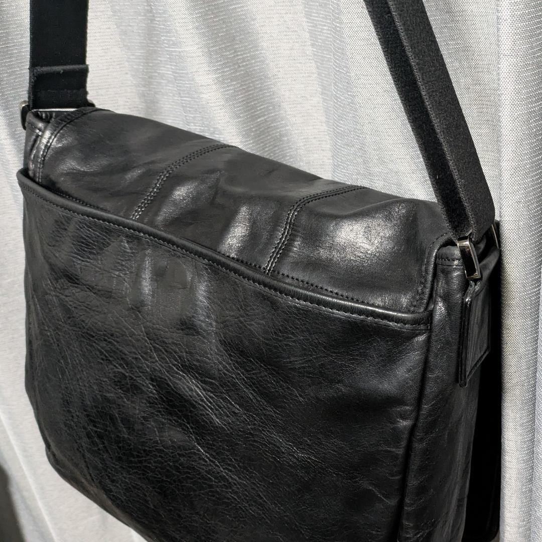 【価格変更済】ブラックレザーバッグ BURBERRY BLACK LABEL