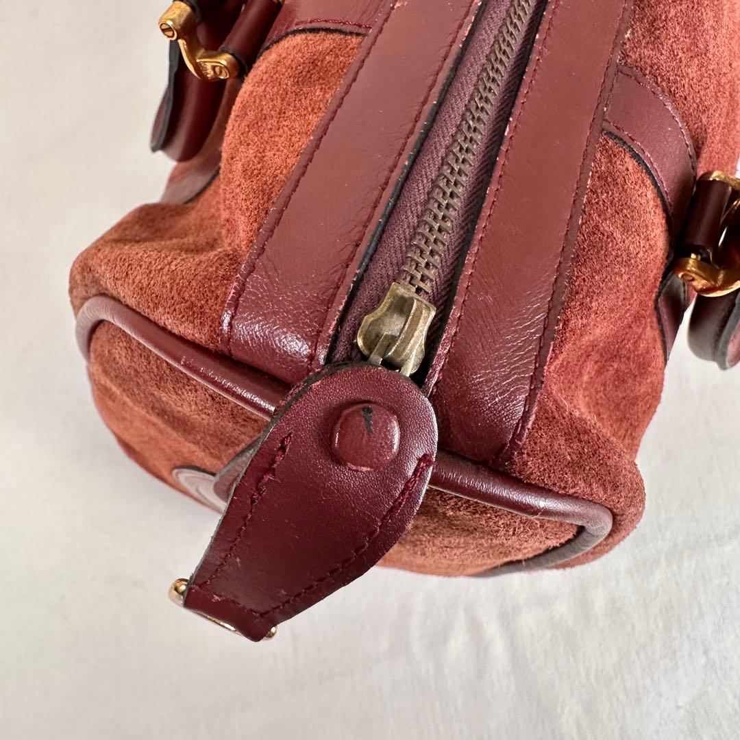 ヴィンテージ カルティエ マストライン ボストン スエード ボルドー 30