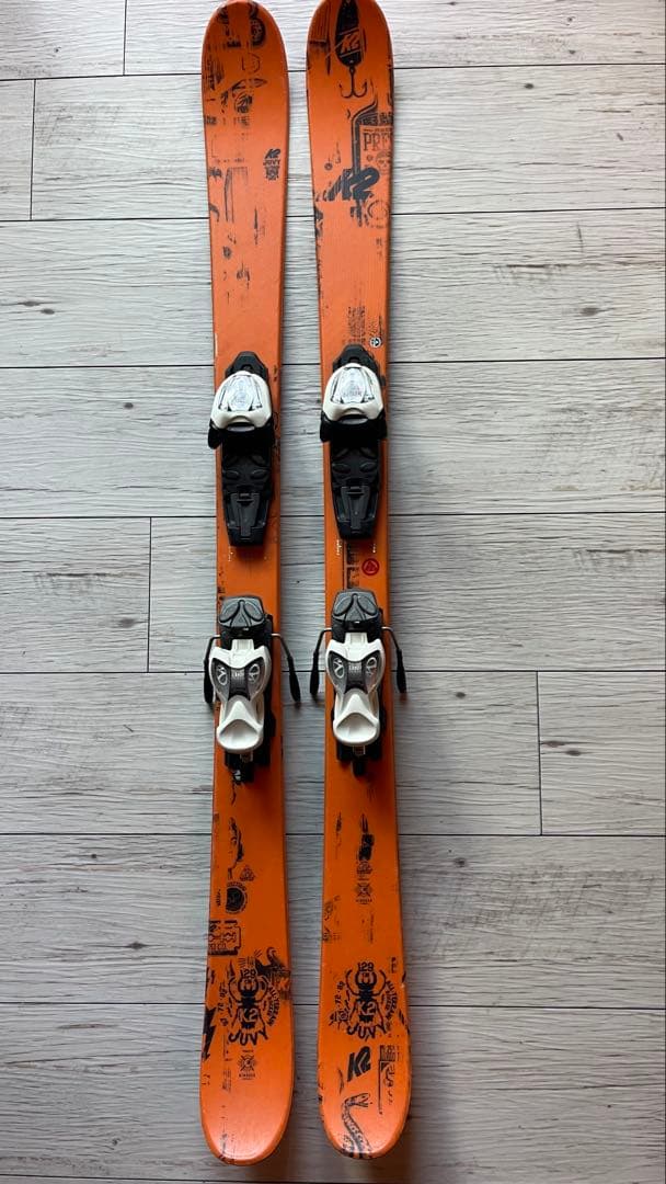 K2スキー板JUVY キッズ129cmツインチップ バインディング付き