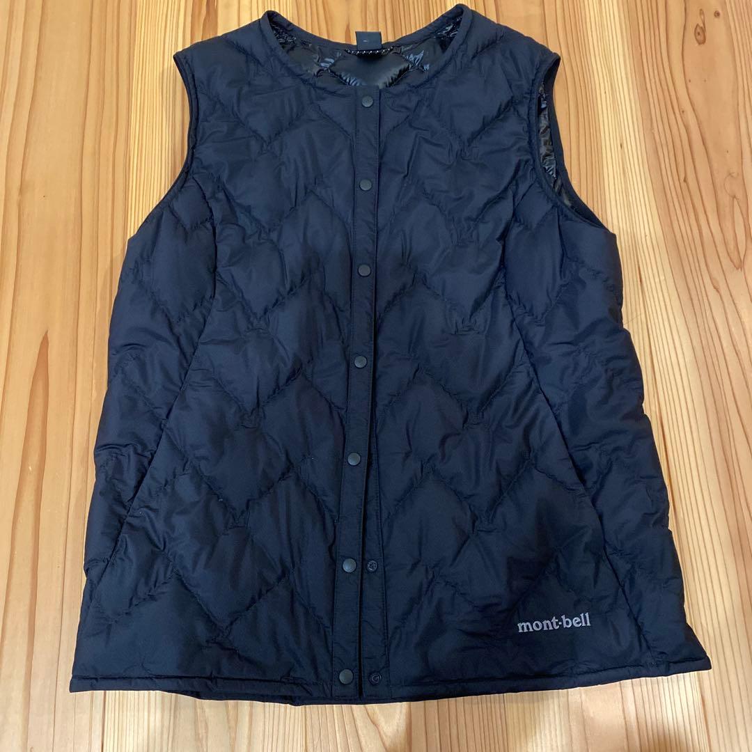 mont-bell ブラック キルティングベスト M