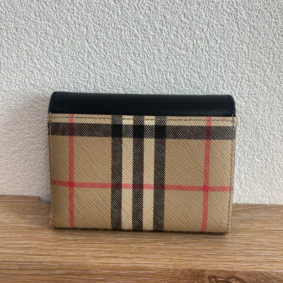 BURBERRY 三つ折り財布 黒/チェック
