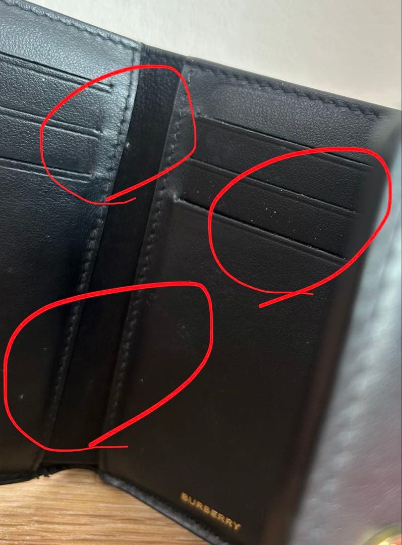 BURBERRY 三つ折り財布 黒/チェック