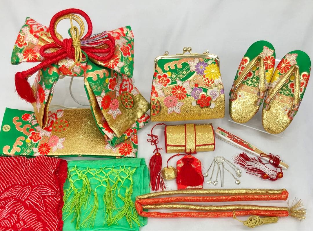 七五三　女の子　はこせこセットS　帯揚げ*しごき付き《子供413》#江戸小もーん