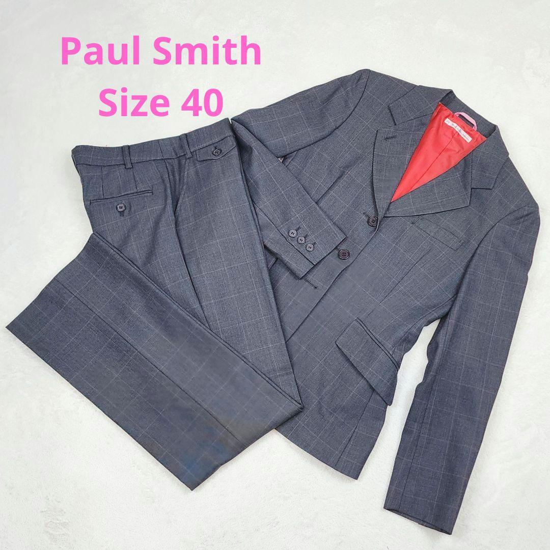 Paul Smith ポールスミス セットアップ スーツ パンツ グレー 裏地赤