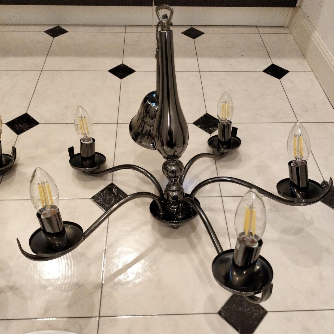 FrancFrancフランフラン シャンデリア 2個セット+シーリングメダリオン